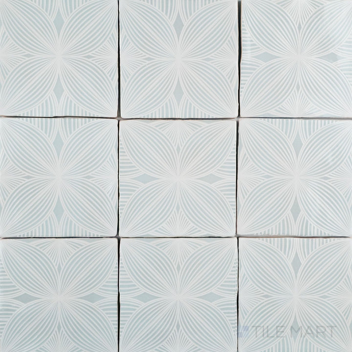 Melody Eme Ash Audrey Deco 5X5 Glossy Ceramic Tile
