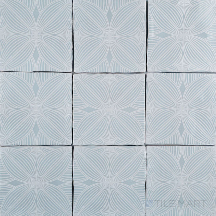 Melody Lyric Blue Audrey Decor 5X5 Glossy Ceramic Tile