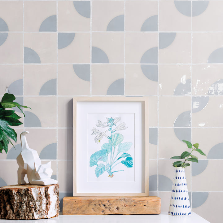 Melody Lyric Blue Chloe Decor 5X5 Glossy Ceramic Tile