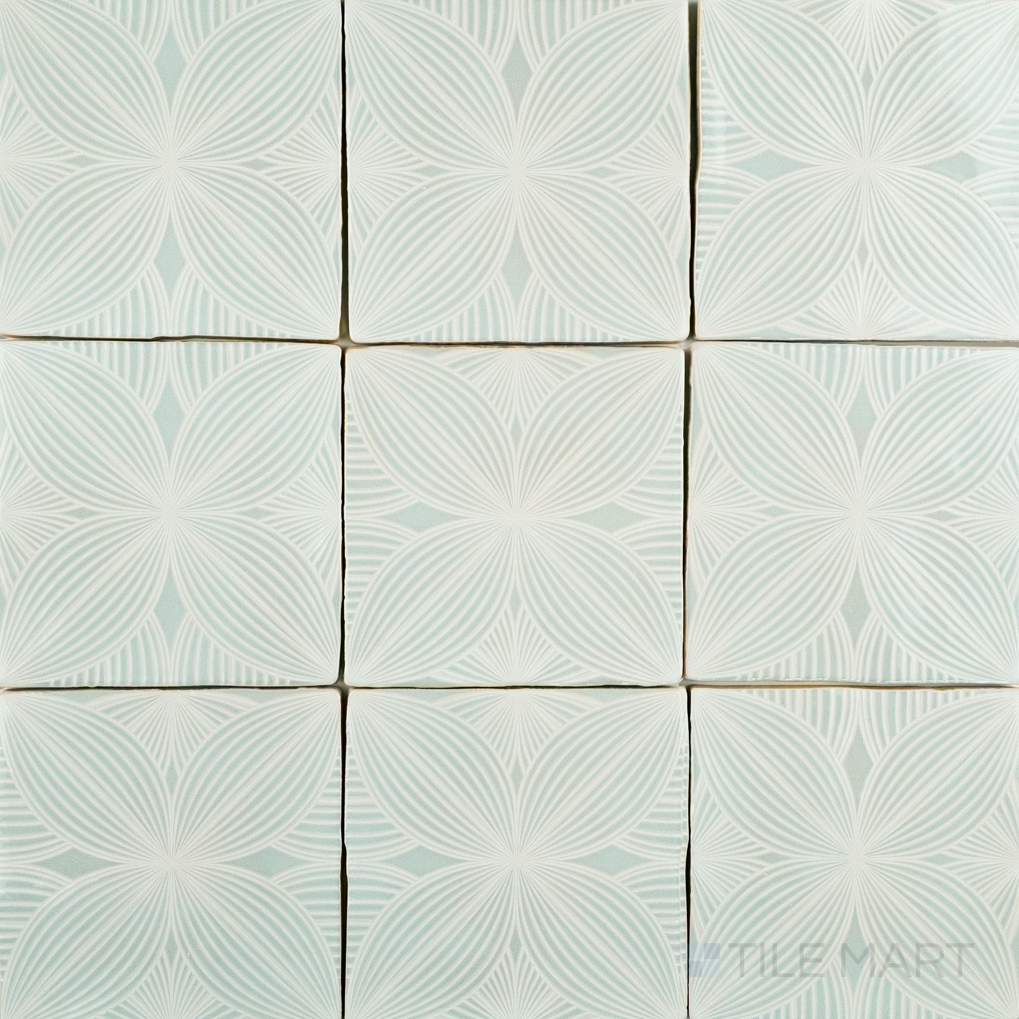 Melody Mint Grey Audrey Decor 5X5 Glossy Ceramic Tile | Tilemart