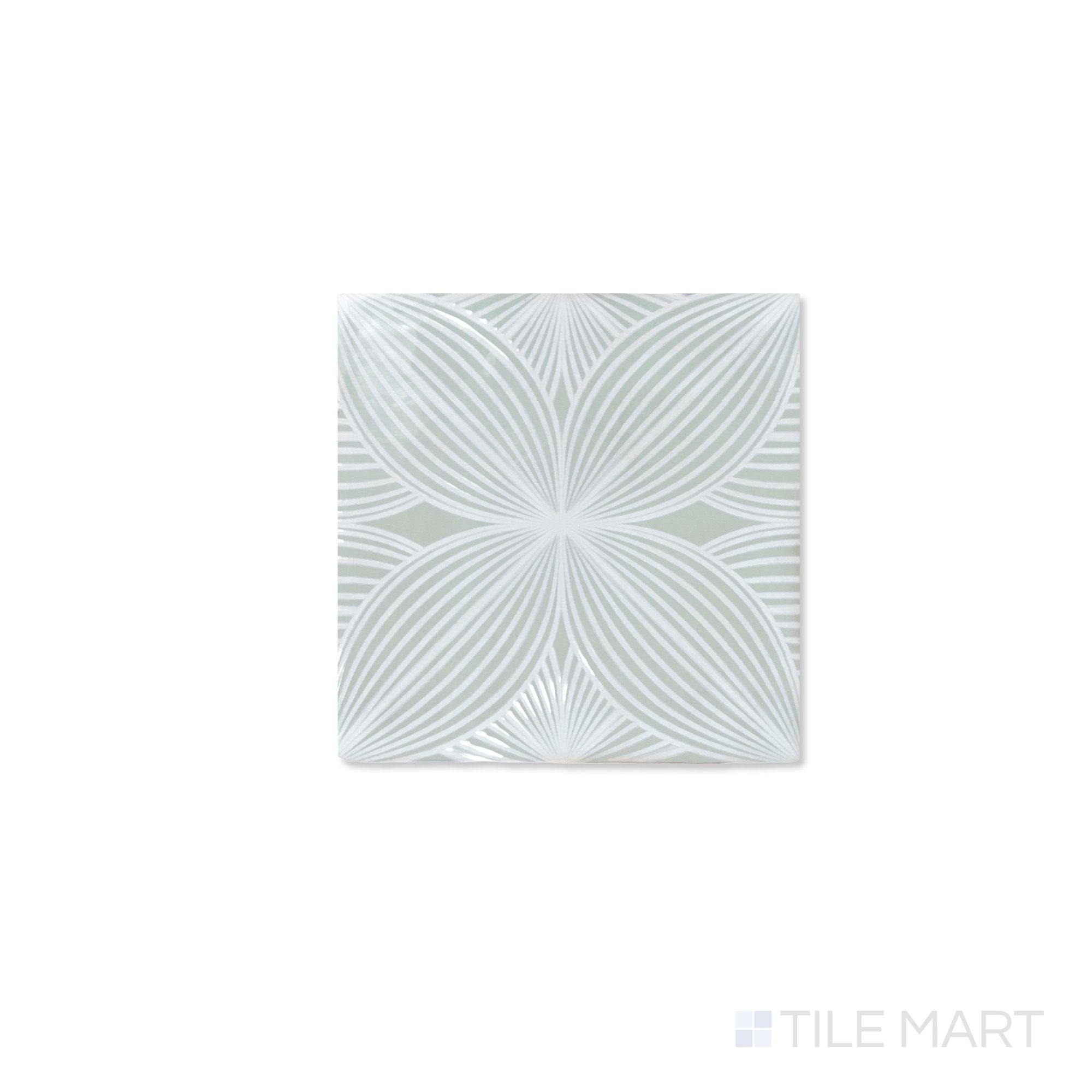 Melody Mint Grey Audrey Decor 5X5 Glossy Ceramic Tile | Tilemart