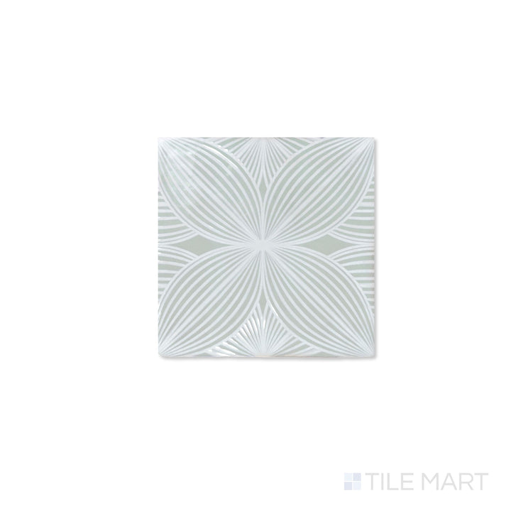Melody Mint Grey Audrey Decor 5X5 Glossy Ceramic Tile