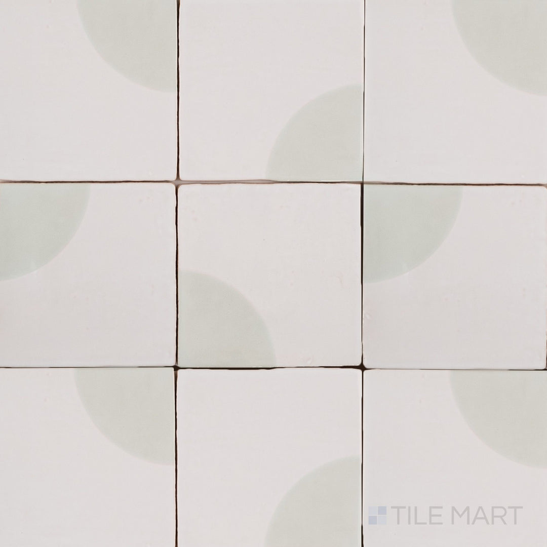 Melody Mint Grey Chloe Decor 5X5 Glossy Ceramic Tile