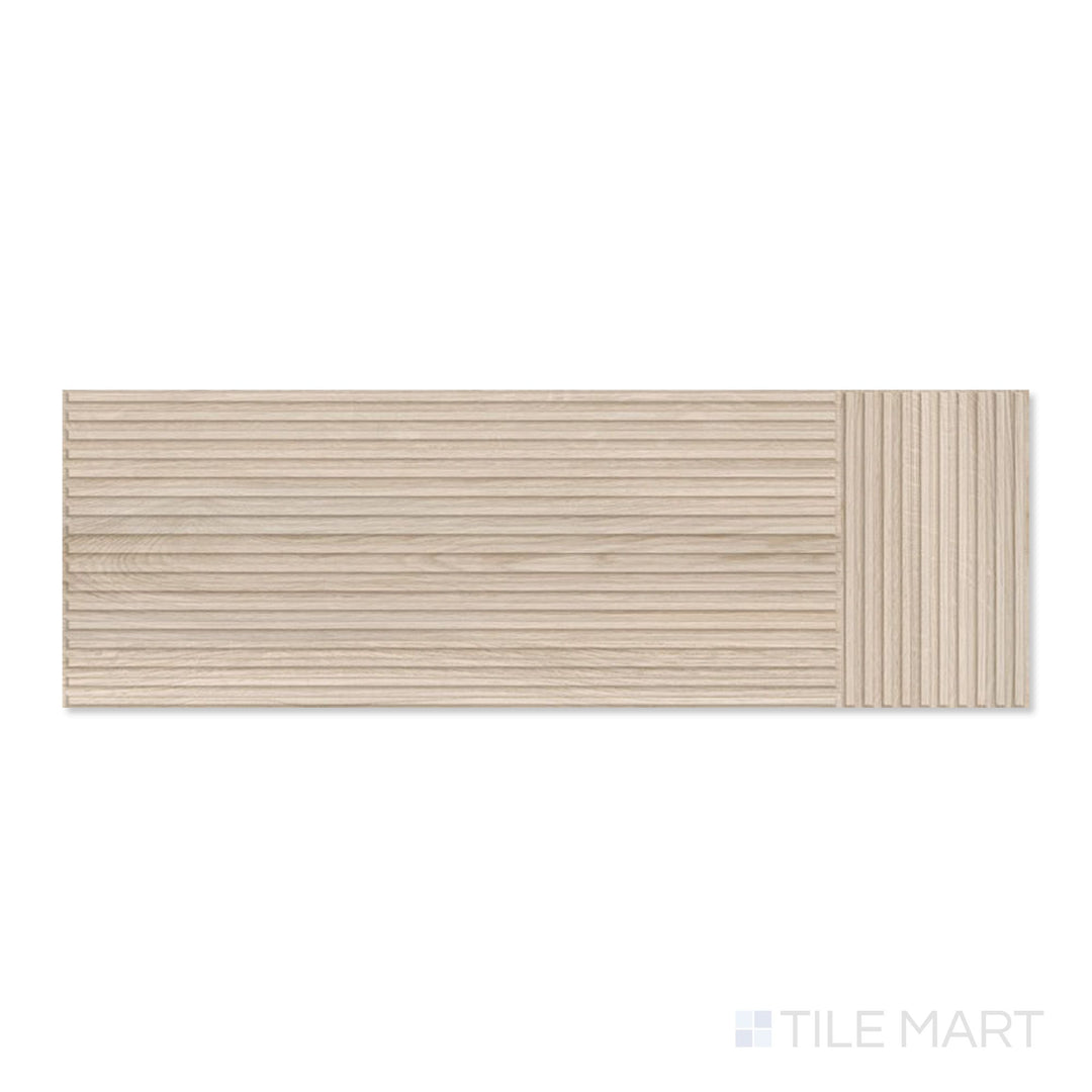 New Dimensions Light Oak Linear 12X36 Matte Ceramic Textured Panel