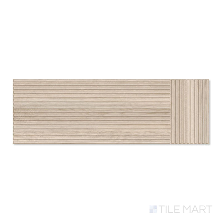 New Dimensions Light Oak Linear 12X36 Matte Ceramic Textured Panel
