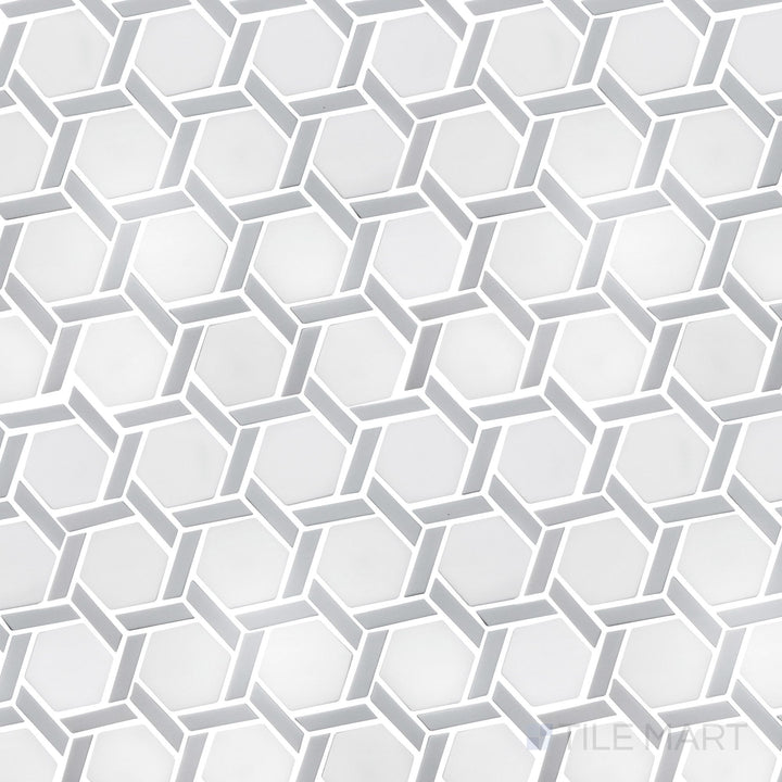 Northern Lights Asteroid Hex Wheel Matte Glass Mosaic