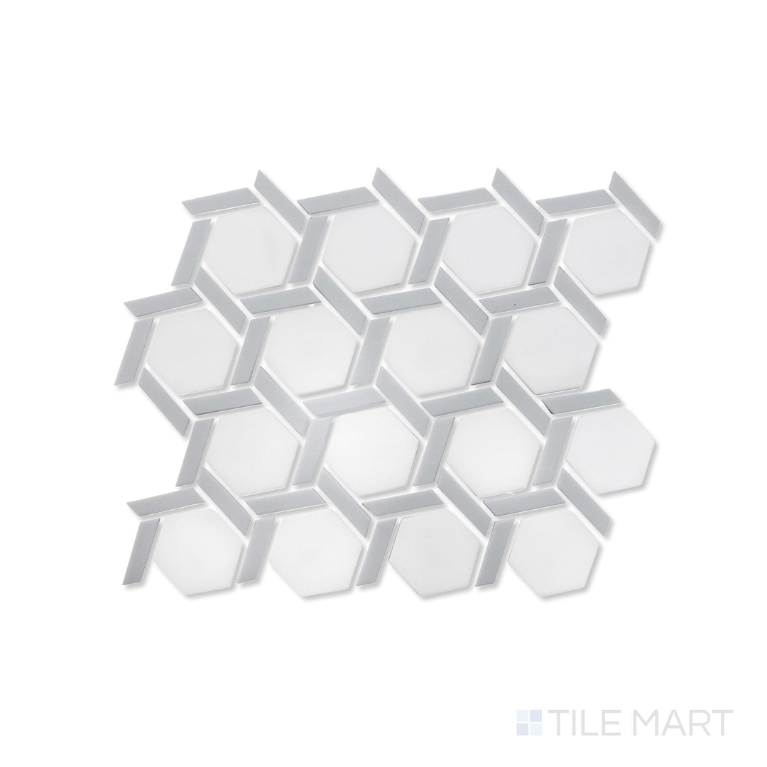 Northern Lights Asteroid Hex Wheel Matte Glass Mosaic