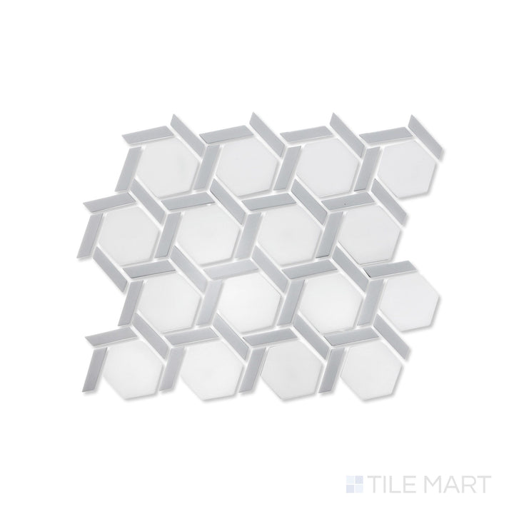 Northern Lights Asteroid Hex Wheel Matte Glass Mosaic