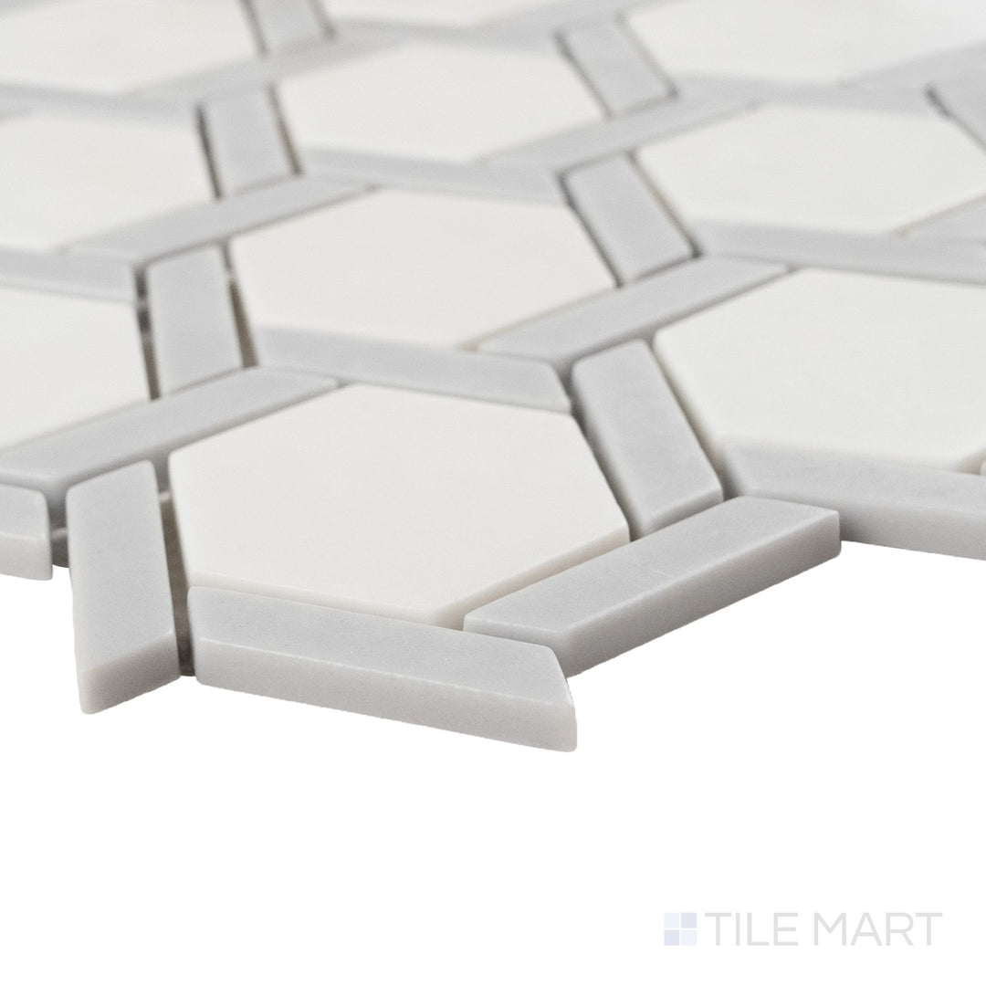 Northern Lights Asteroid Hex Wheel Matte Glass Mosaic