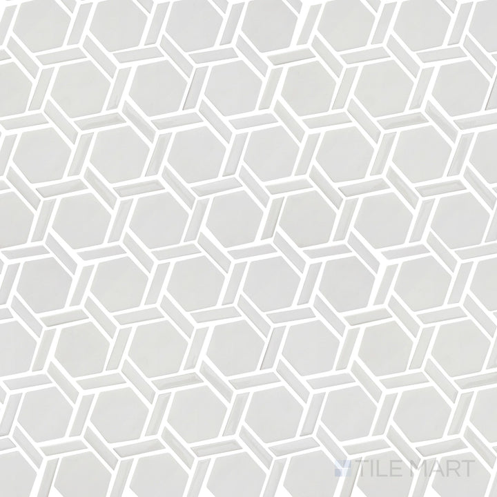 Northern Lights Moon Hex Wheel Matte Glass Mosaic