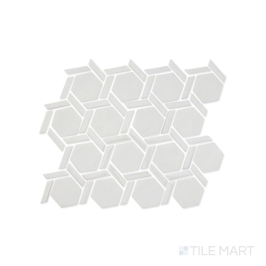 Northern Lights Moon Hex Wheel Matte Glass Mosaic