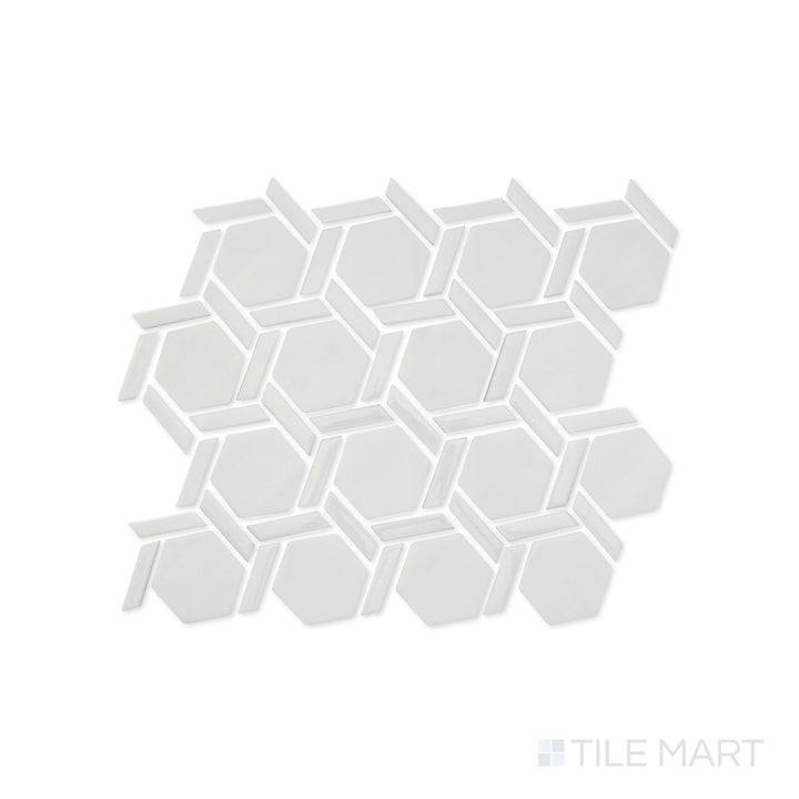 Northern Lights Moon Hex Wheel Matte Glass Mosaic