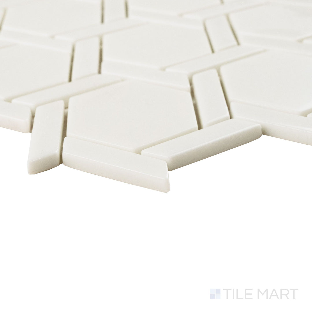 Northern Lights Moon Hex Wheel Matte Glass Mosaic