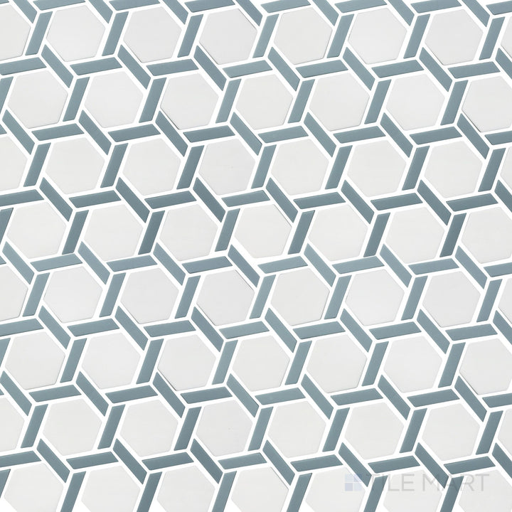 Northern Lights Neptune Hex Wheel Matte Glass Mosaic