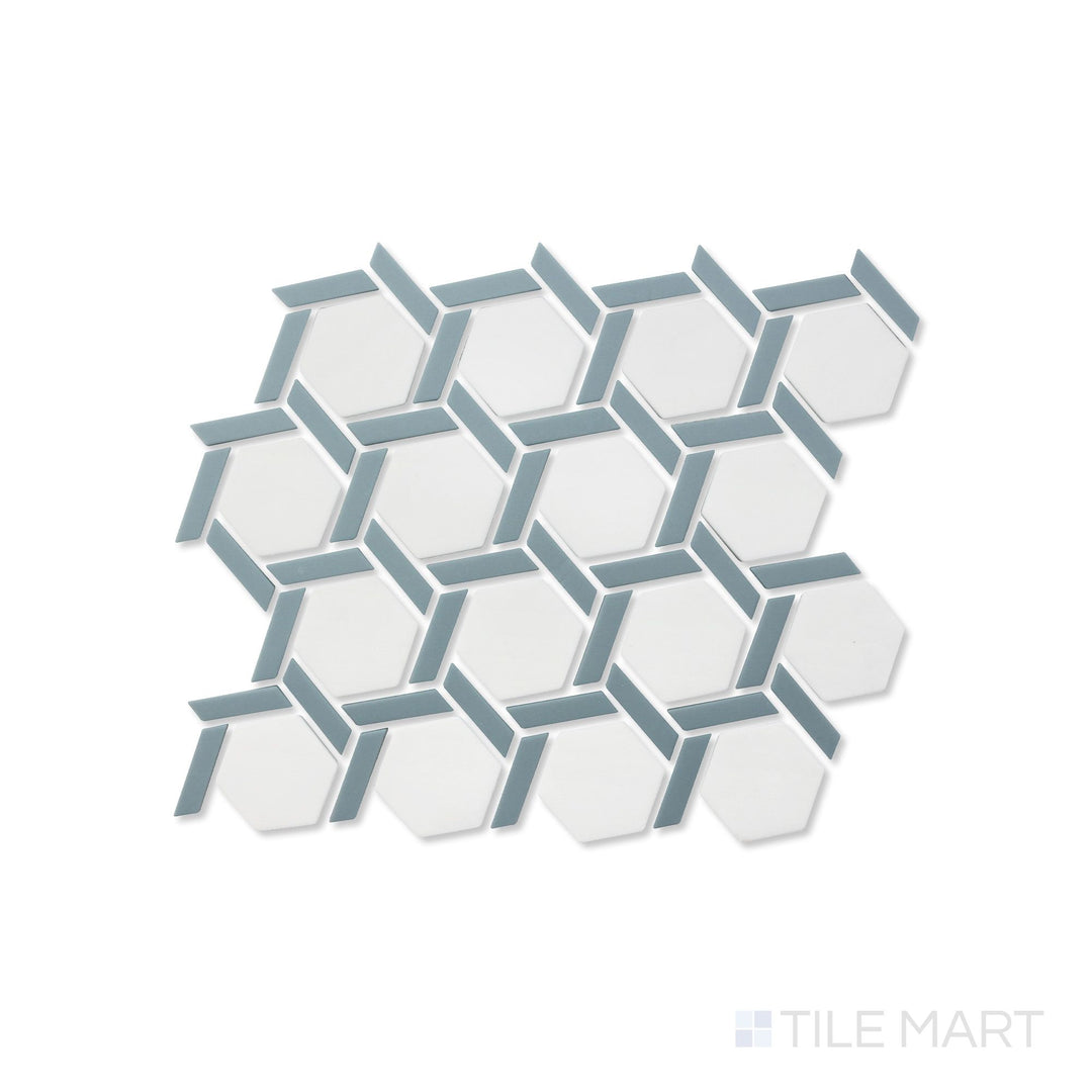 Northern Lights Neptune Hex Wheel Matte Glass Mosaic