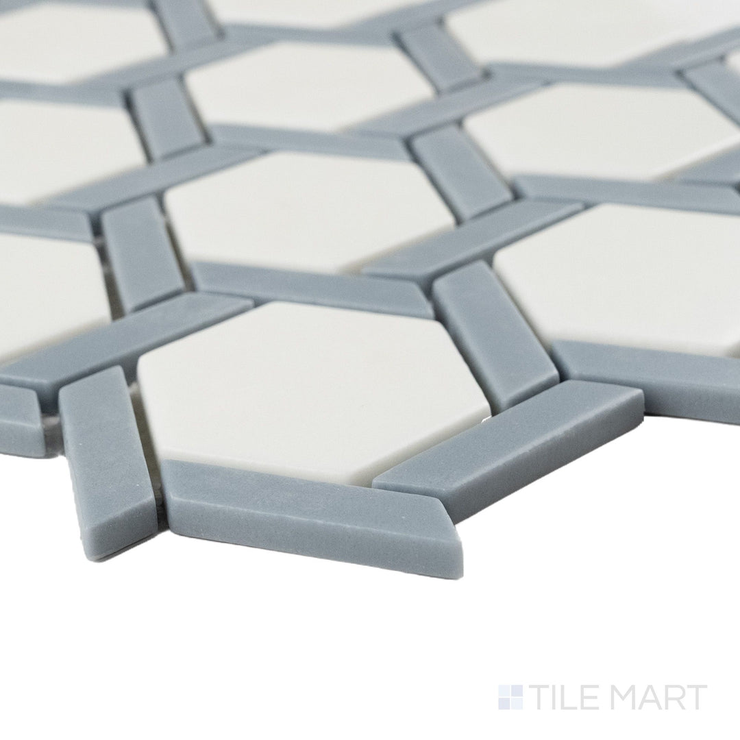 Northern Lights Neptune Hex Wheel Matte Glass Mosaic