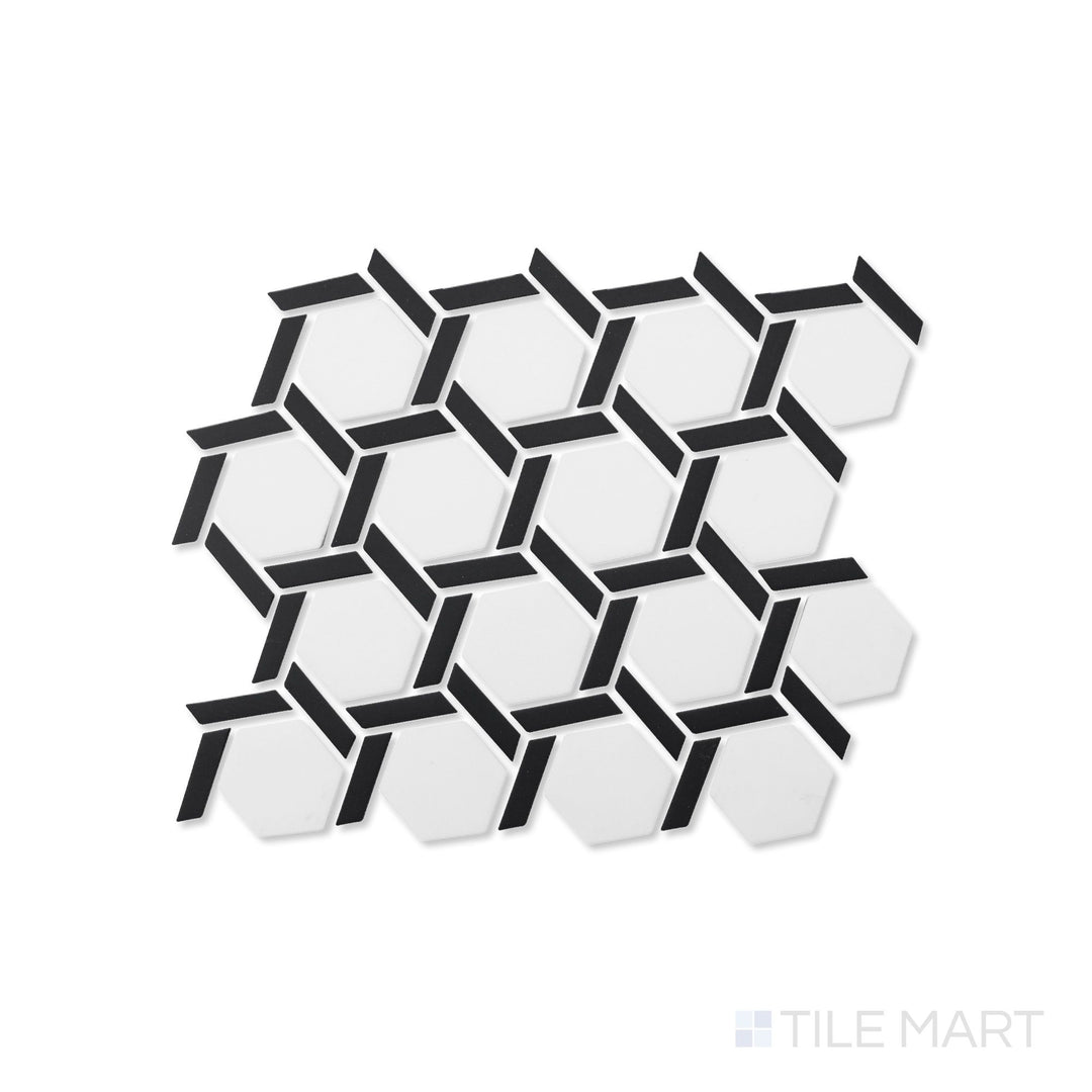 Northern Lights Galaxy Hex Wheel Matte Glass Mosaic