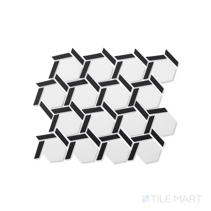 Northern Lights Galaxy Hex Wheel Matte Glass Mosaic