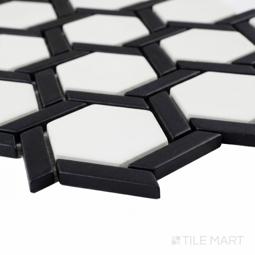Northern Lights Galaxy Hex Wheel Matte Glass Mosaic