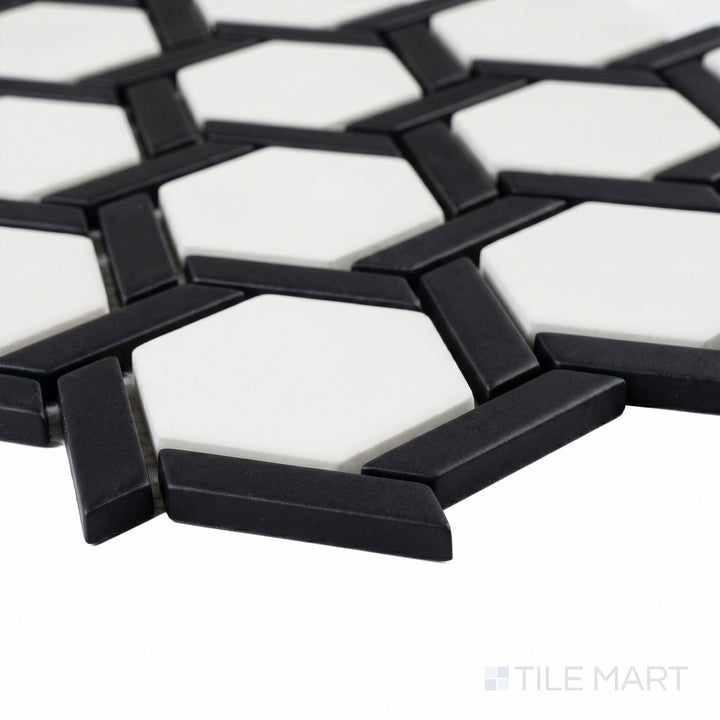 Northern Lights Galaxy Hex Wheel Matte Glass Mosaic