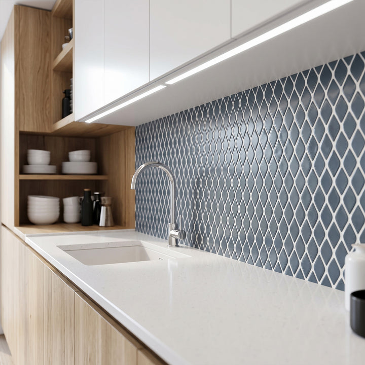 Northern Lights Neptune Rain Drop Glossy And Matte Glass Mosaic