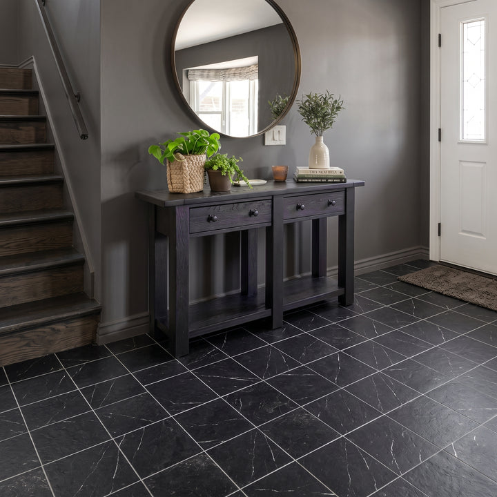 Parisian Chequer Noire 12X12 Honed Porcelain Rectified Tile
