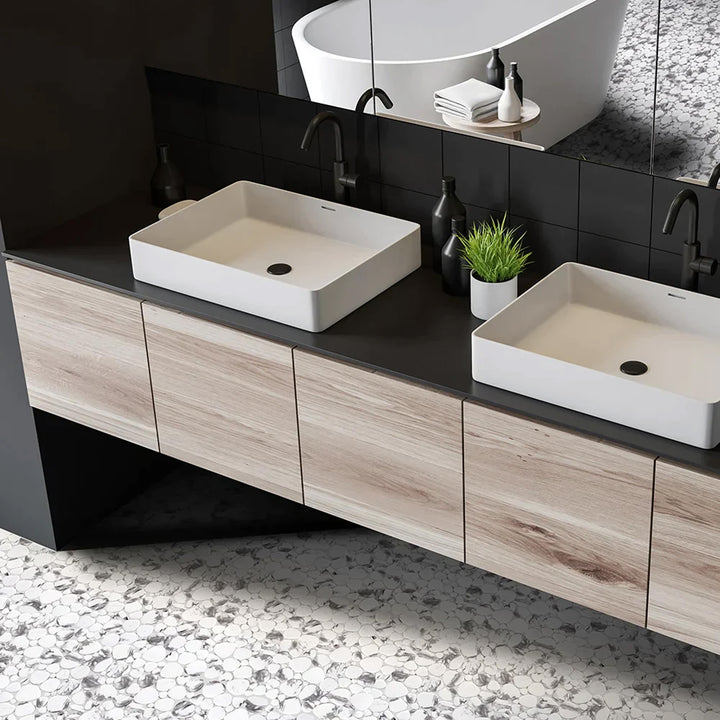 Simple Stone Bianco Pebble Matte Glass Mosaic
