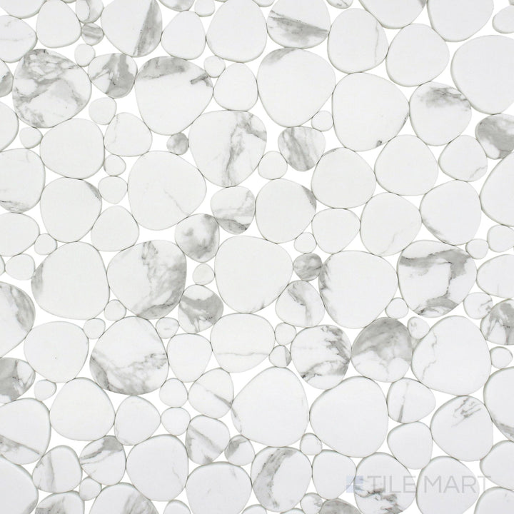 Simple Stone Bianco Pebble Matte Glass Mosaic