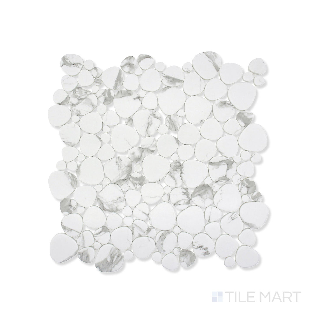 Simple Stone Bianco Pebble Matte Glass Mosaic