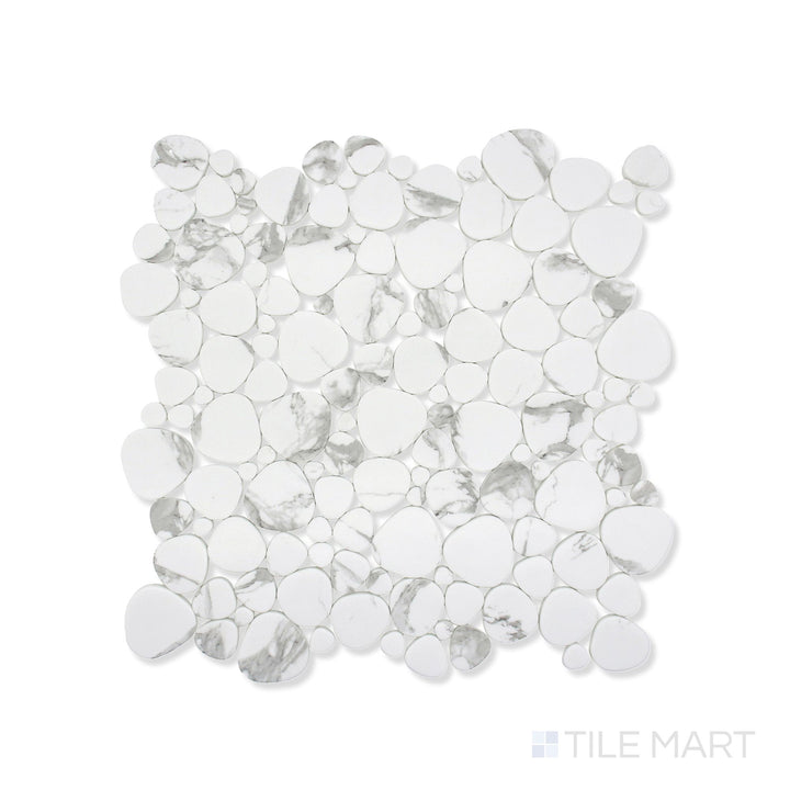 Simple Stone Bianco Pebble Matte Glass Mosaic