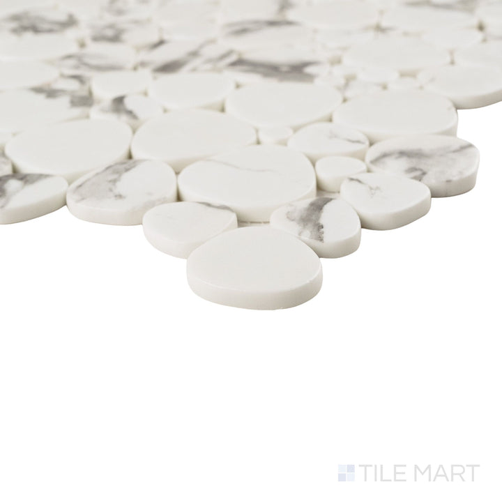 Simple Stone Bianco Pebble Matte Glass Mosaic