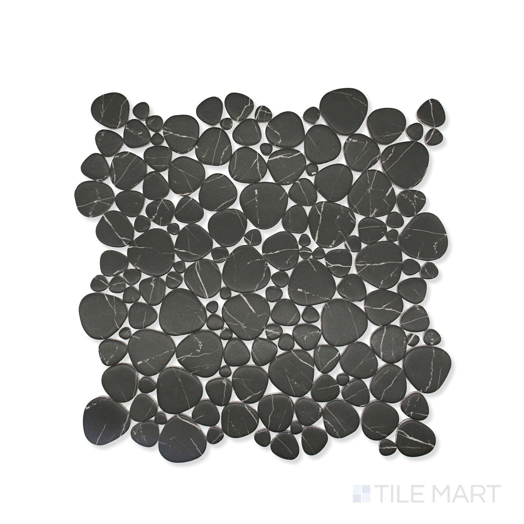 Simple Stone Nero Pebble Matte Glass Mosaic