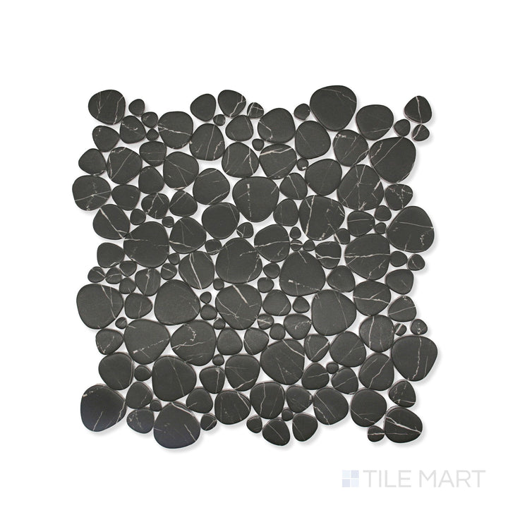 Simple Stone Nero Pebble Matte Glass Mosaic