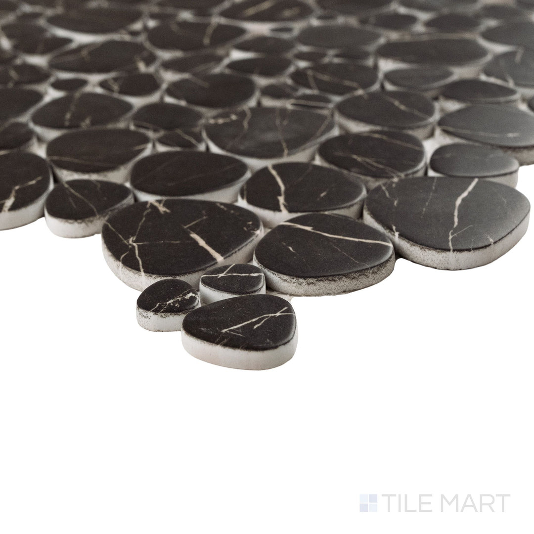 Simple Stone Nero Pebble Matte Glass Mosaic