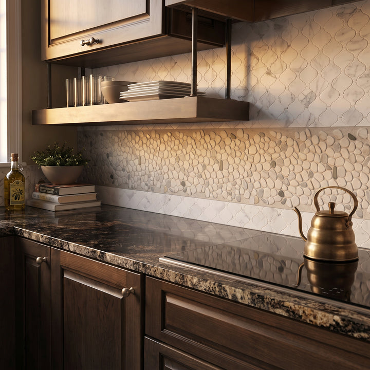 Simple Stone Oro Pebble Matte Glass Mosaic