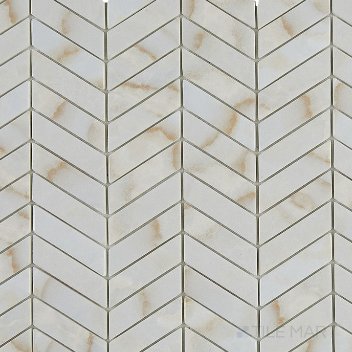 Simple Stone Oro Chevron Matte And Glossy Glass Mosaic