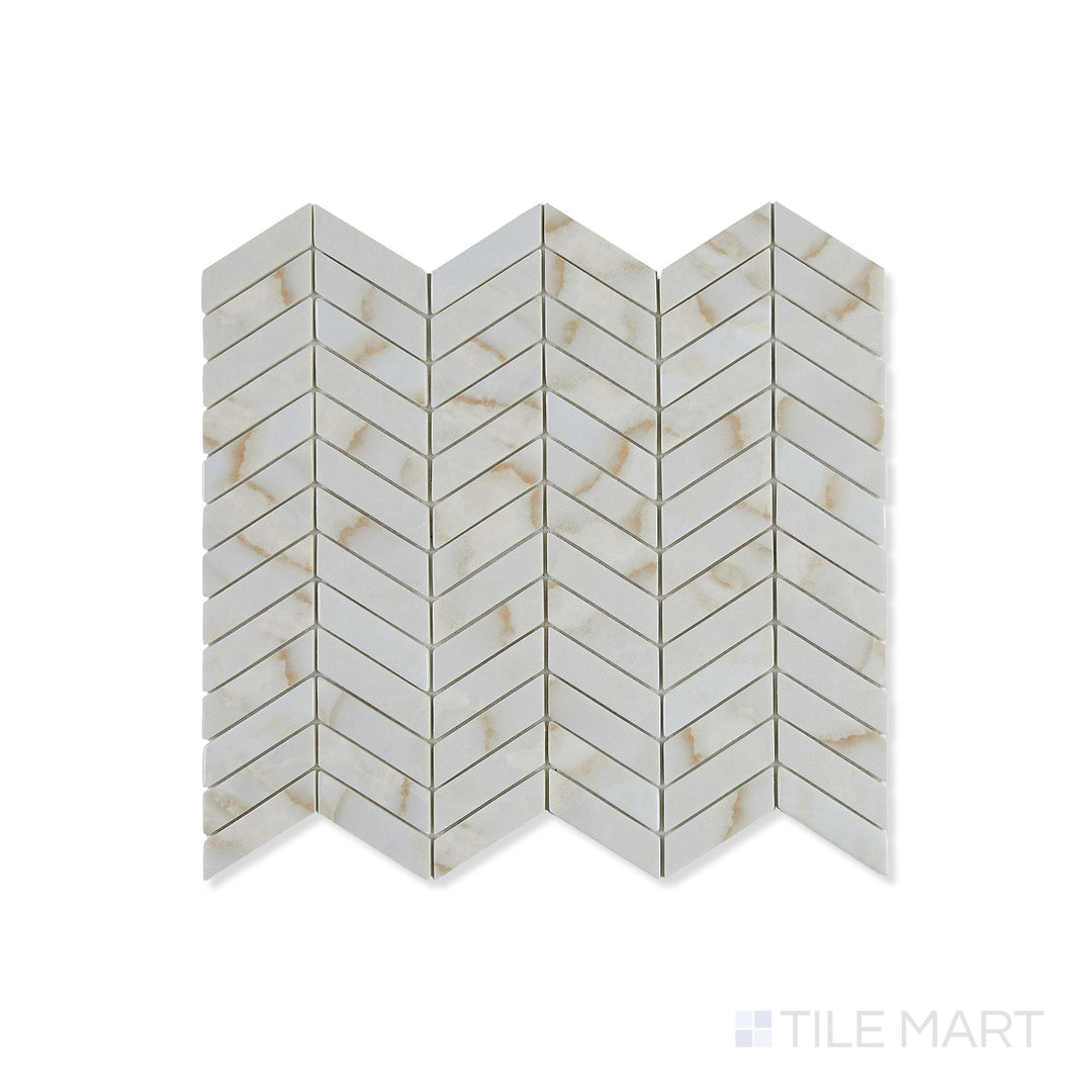 Simple Stone Oro Chevron Matte And Glossy Glass Mosaic