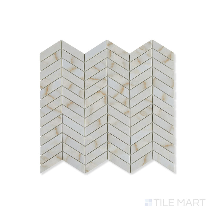 Simple Stone Oro Chevron Matte And Glossy Glass Mosaic