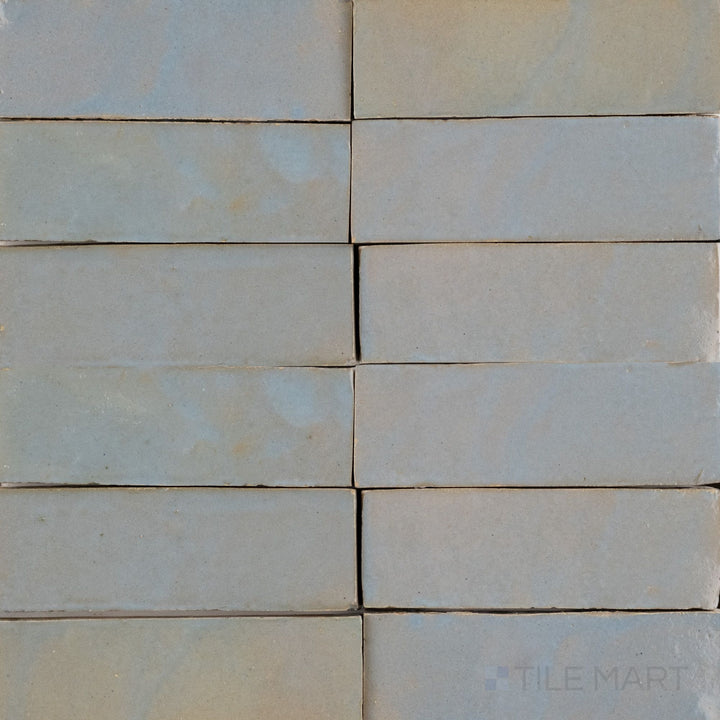 Zellige Classique Gris Perle 2X6 Glossy Terracotta Subway Hand Cut Tile