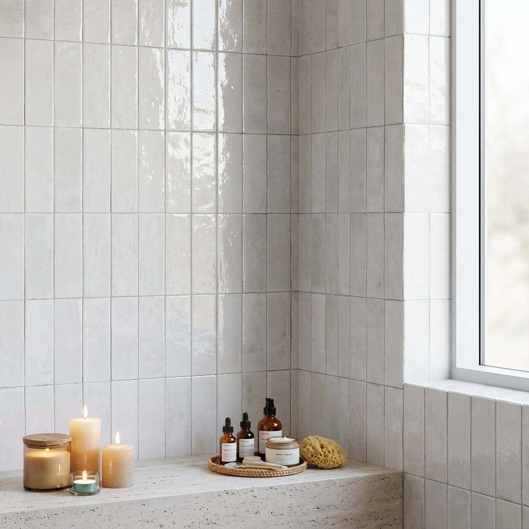 Zellige Classique Lambswool 2X6 Glossy Terracotta Subway Hand Cut Tile