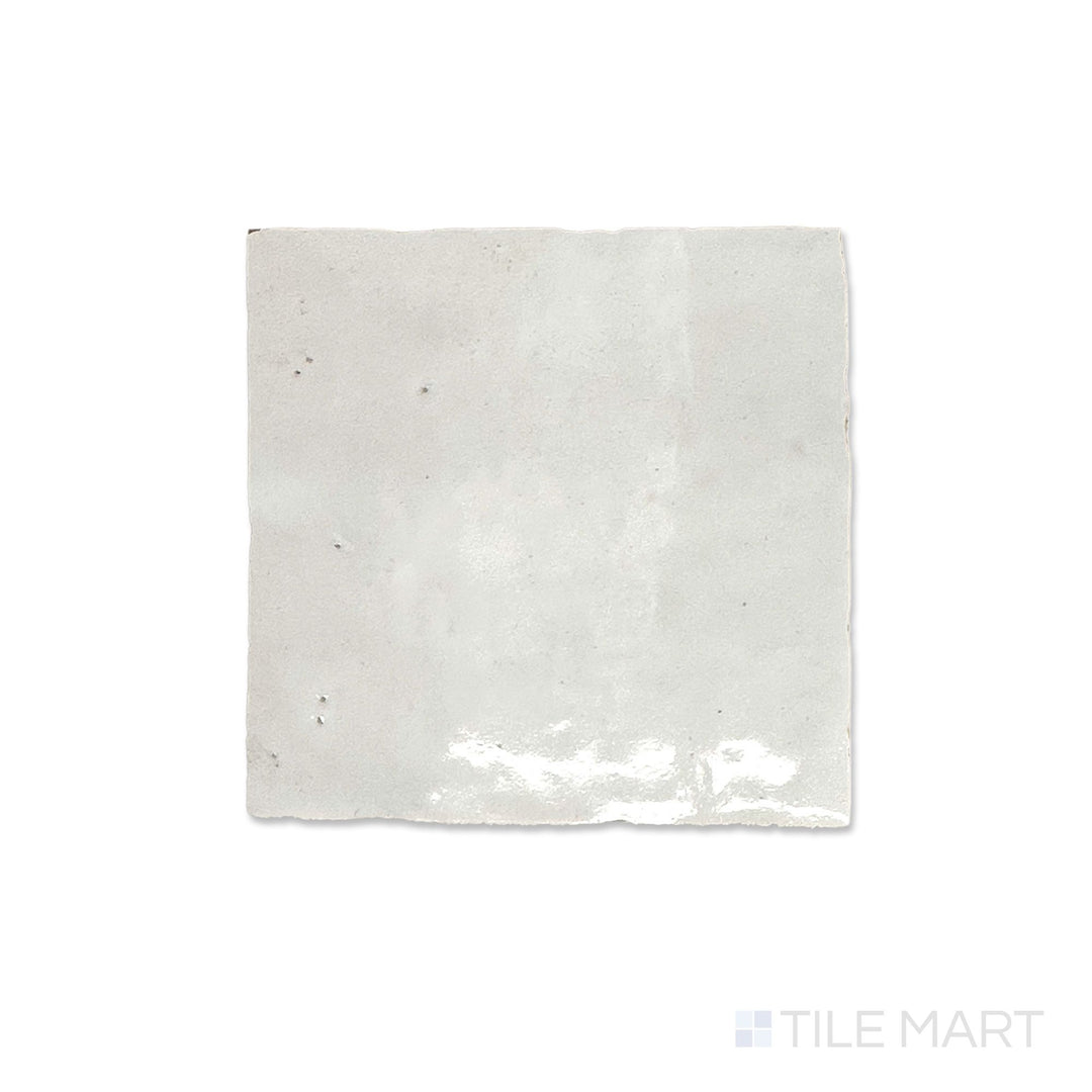 Zellige Classique Atlas White 4X4 Glossy Terracotta Hand Cut Tile