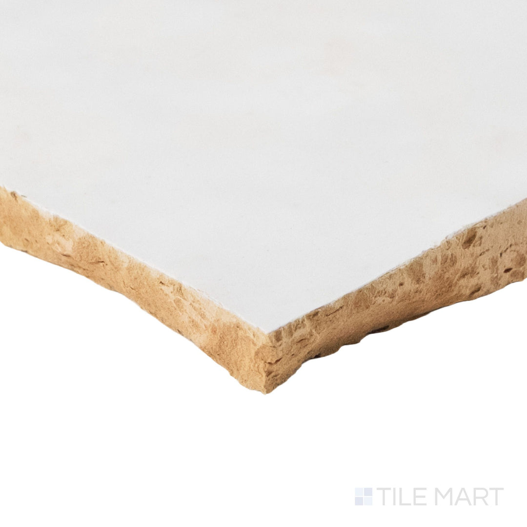 Zellige Classique Atlas White 4X4 Glossy Terracotta Hand Cut Tile