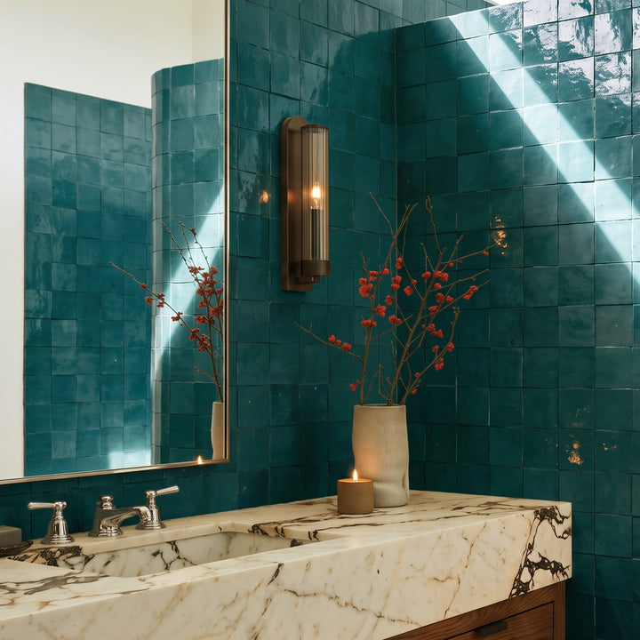 Zellige Classique Blue City 4X4 Glossy Terracotta Hand Cut Tile
