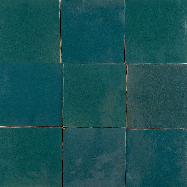 Zellige Classique Blue City 4X4 Glossy Terracotta Hand Cut Tile