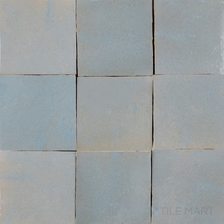 Zellige Classique Gris Perle 4X4 Glossy Terracotta Hand Cut Tile