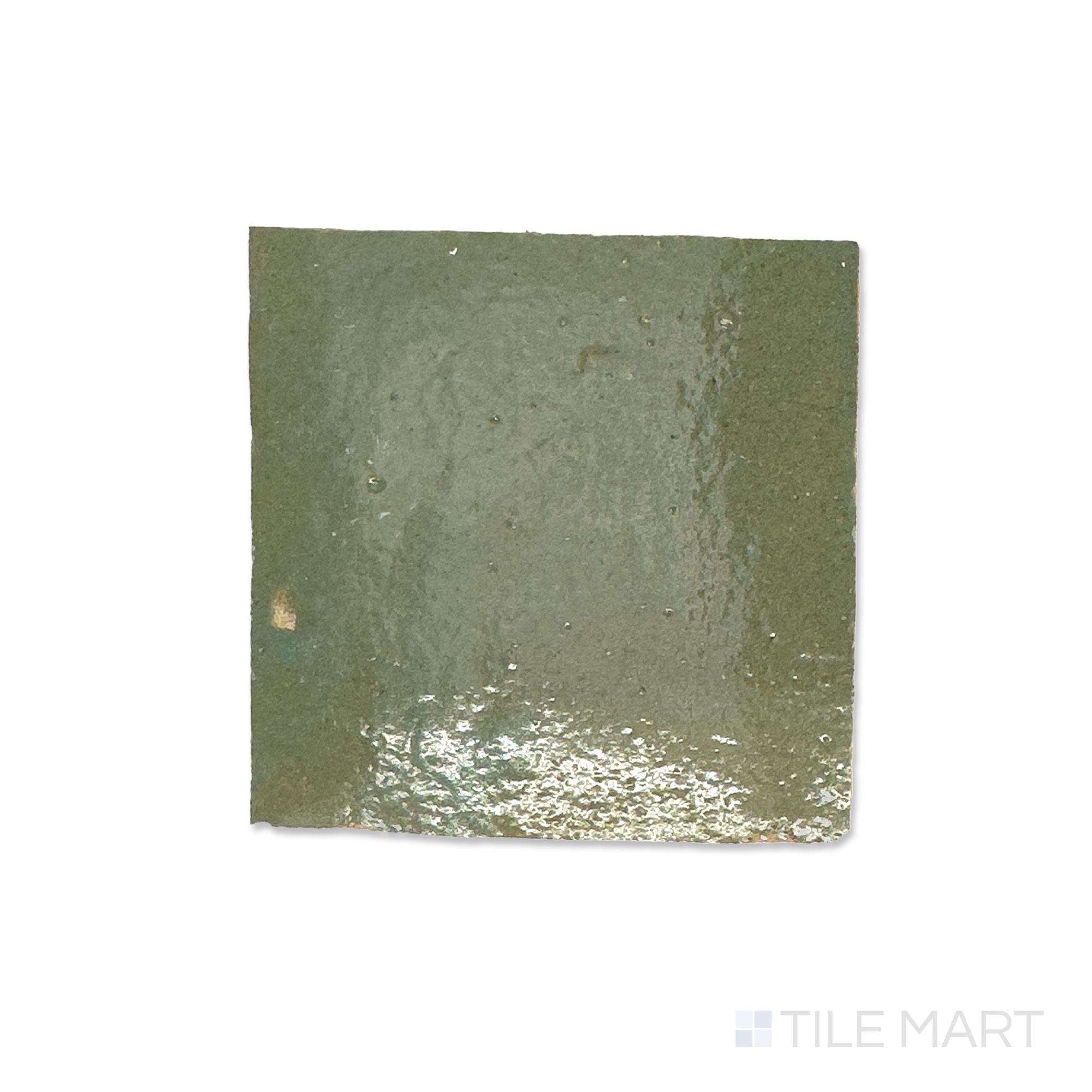 Zellige Classique Mint Tea 4X4 Glossy Terracotta Hand Cut Tile