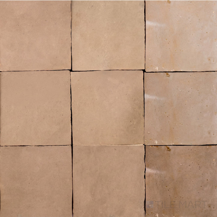 Zellige Classique Sahara Rose 4X4 Glossy Terracotta Hand Cut Tile
