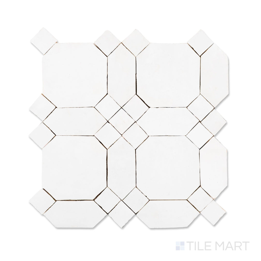 Zellige Classique Atlas White Art Glossy Terracotta Hand Cut Mosaic