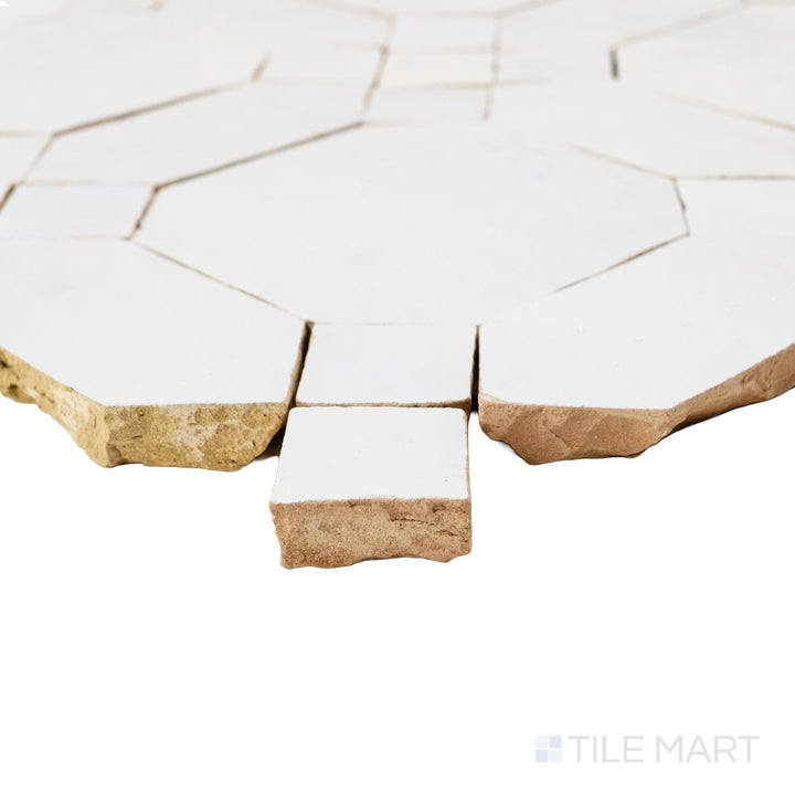Zellige Classique Atlas White Art Glossy Terracotta Hand Cut Mosaic