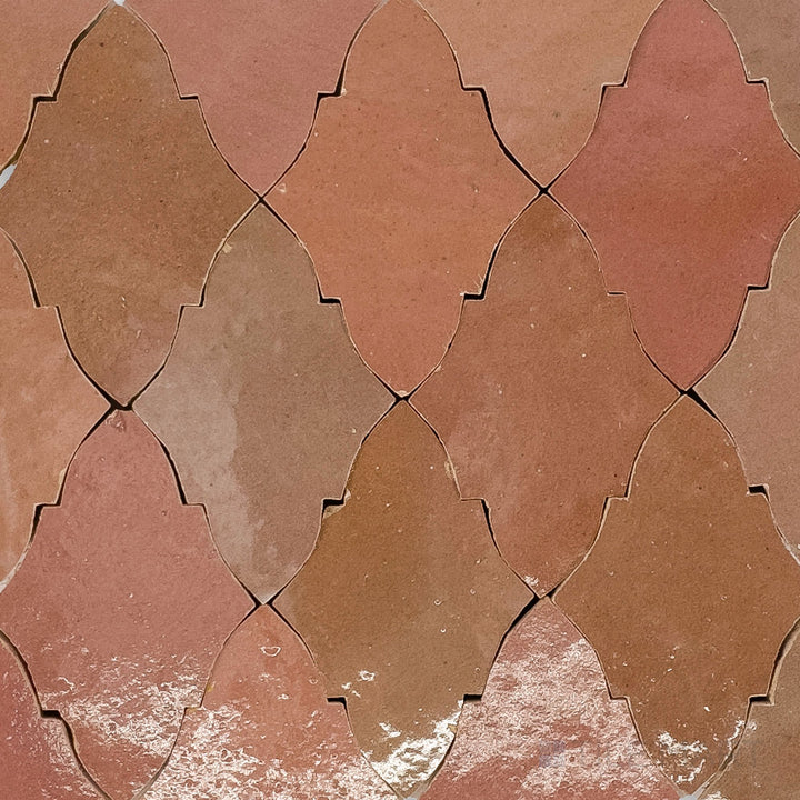 Zellige Classique Al Hamra Papillon Glossy Terracotta Hand Cut Mosaic